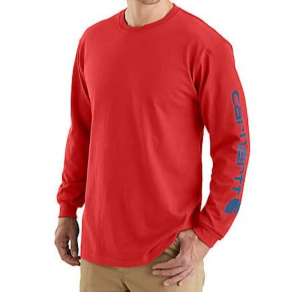 CARHARTT| Loose fit Heavyweight Long-Sleeve Logo Sleeve T shirt SZ L Tall EUC
